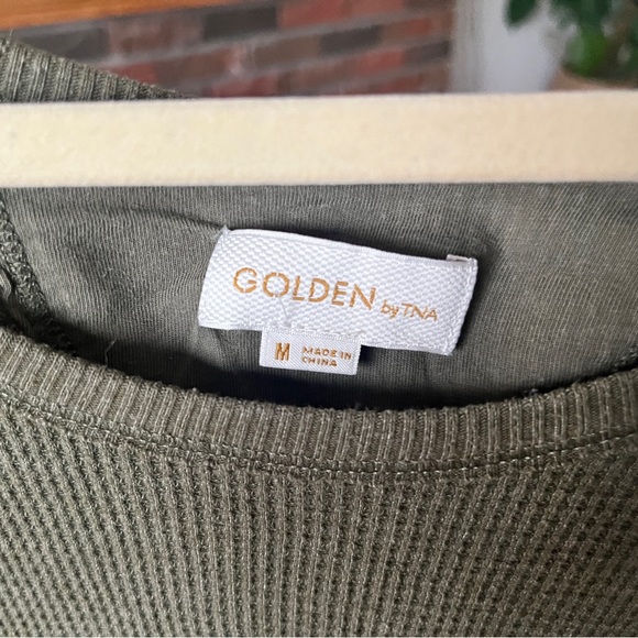 Golden by TNA Waffle Knit Long Sleeve Olive Size M - Picture 3 of 3
